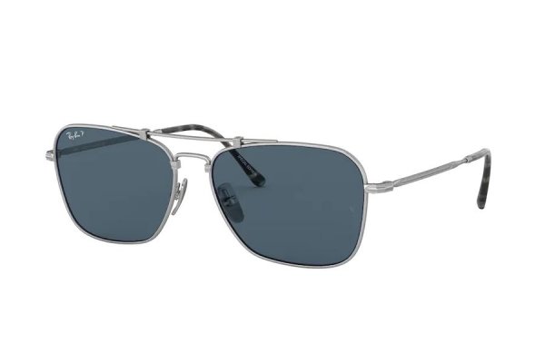   Ray-Ban Caravan Titanium RB8136M-9165 Silver | Dark Blue Polarized