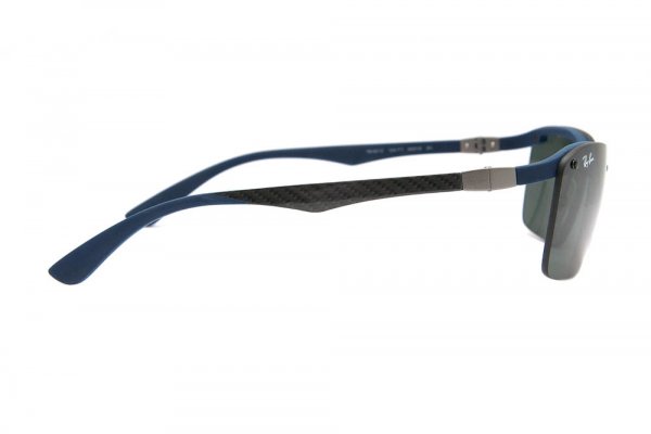   Ray-Ban Carbon Fibre RB8312-124-71 Dark Carbon/Blue Rubber | APX Grey/Green