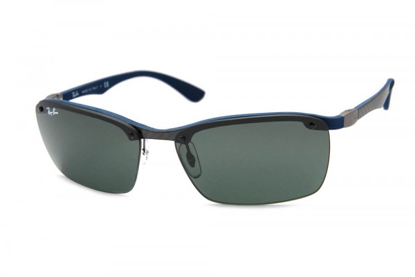   Ray-Ban Carbon Fibre RB8312-124-71 Dark Carbon/Blue Rubber | APX Grey/Green
