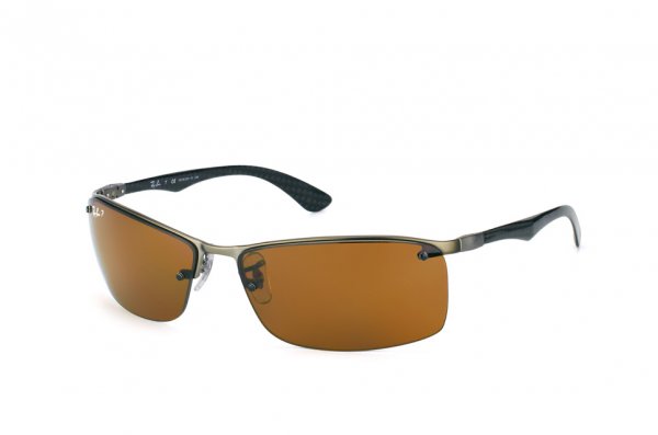   Ray-Ban Carbon Fibre RB8315-029-83 Matte Gunmetal | Poly. Brown Polarized P3