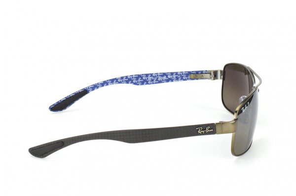   Ray-Ban Carbon Fibre RB8316-029-N8 Matte Gunmetal Prints| Neophan Polar Grey Silver Mirror P3 Plus