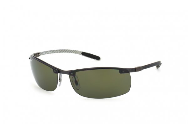   Ray-Ban Carbon Lite RB8305-141-9A Carbon Dark Grey| Green/Grey  Polarized