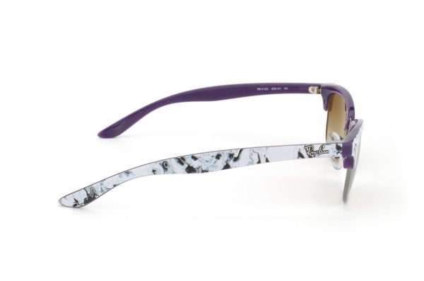   Ray-Ban Cathy Clubmaster RB4132-835-51 Marble White Grey Black/Violet/Faded Brown Gradient