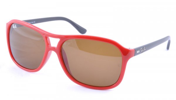   Ray-Ban Cats 4000 RB4128-730-51 Red On Black/Faded Brown