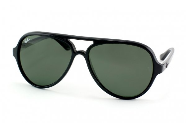   Ray-Ban Cats 5000 RB4125-601 Black/Natural Green (G-15XLT)