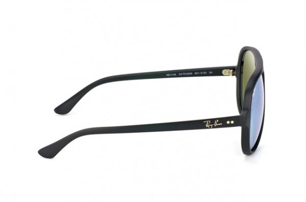   Ray-Ban Cats 5000 RB4125-601S-30 Matt black |  Green / Silver Mirror