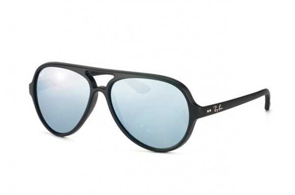   Ray-Ban Cats 5000 RB4125-601S-30 Matt black |  Green / Silver Mirror
