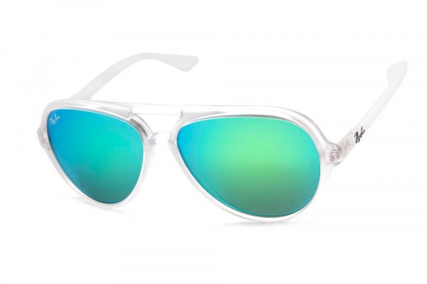 Sunglasses Ray-Ban Cats 5000 RB4125-646-19 Matte Transparent | Green Mirror