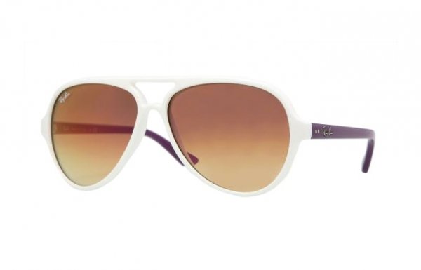   Ray-Ban Cats 5000 RB4125-800-70 Violet White/Violet Mirror Faded Brown