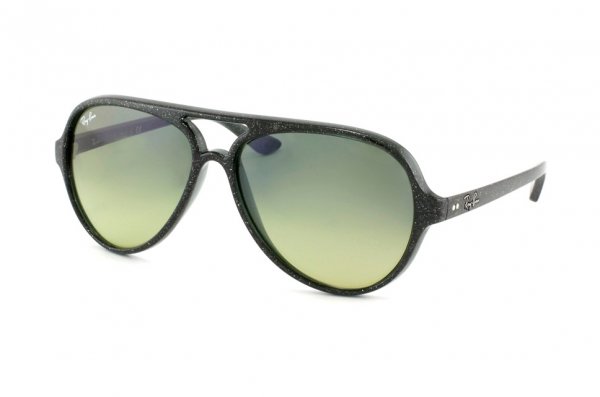   Ray-Ban Cats 5000 RB4125-808-28 Glitter Dark Green | Blue Faded Yellow