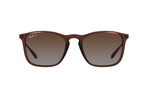   Ray-Ban Chris RB4187-6593-T5 Transparent Red / Arista  | Brown Gradient Polarized