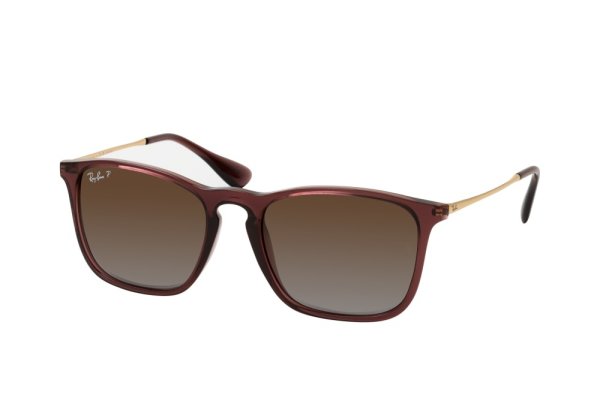   Ray-Ban Chris RB4187-6593-T5 Transparent Red / Arista  | Brown Gradient Polarized