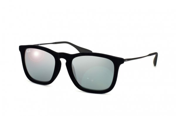   Ray-Ban Chris Velvet RB4187-6075-6G Black Velvet | Grey Mirror Silver Solid Color - Mirror