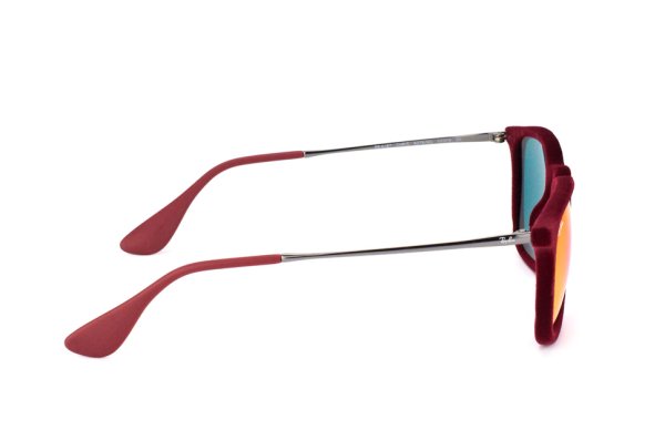   Ray-Ban Chris Velvet RB4187-6078-6Q Velvet Bordeaux/ Gunmetal | grey mirror red/Yellow Solid Color - Mirror