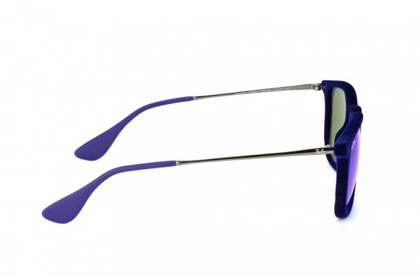   Ray-Ban Chris Velvet RB4187-6081-55 Velvet Blue/Gunmetal |  Dark Blue Mirror Blue Solid Color - Mirror