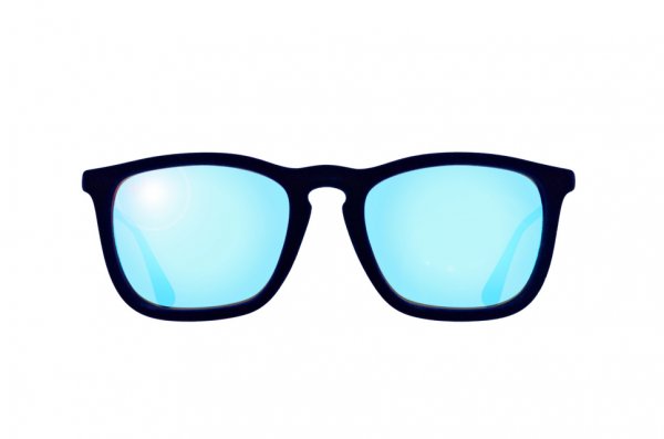   Ray-Ban Chris Velvet RB4187-6081-55 Velvet Blue/Gunmetal |  Dark Blue Mirror Blue Solid Color - Mirror