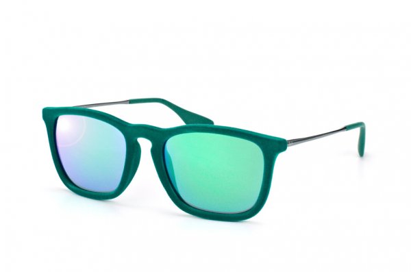   Ray-Ban Chris Velvet RB4187-6082-3R Green Gunmetal | Green Mirror Green Solid Color - Mirror