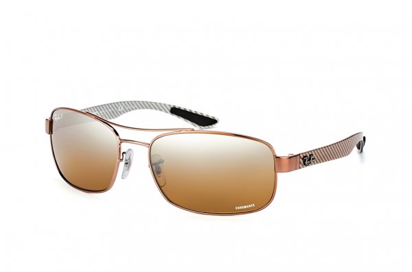   Ray-Ban Chromance Carbon Fibre RB8318CH-121-A2 Gunmetal | Chromance Polarized Brown Mirror 