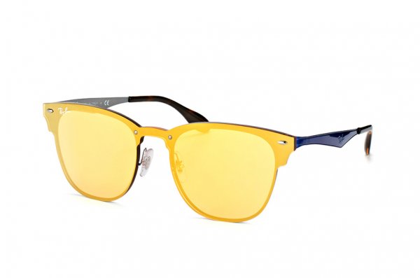   Ray-Ban Clubmaster Blaze RB3576N-9037-7J Yellow / Blue | Yellow / Orange Mirror