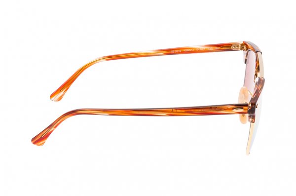   Ray-Ban Clubmaster Double Bridge RB3816-1237-I1 Light Striped Brown  | Orange Mirror