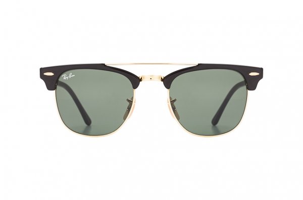   Ray-Ban Clubmaster Double Bridge RB3816-901 Black / Arista  | Natural Green (G-15XLT)