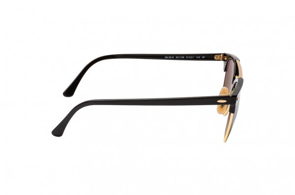   Ray-Ban Clubmaster Double Bridge RB3816-901-58 Black / Arista  | Green Polarized