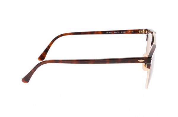   Ray-Ban Clubmaster Double Bridge RB3816-990-33 Arista/Red tortoise | Natural Brown (B-15XLT)