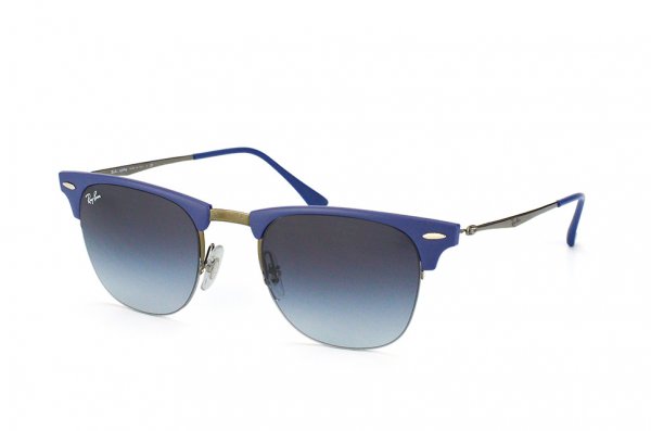   Ray-Ban Clubmaster LightRay RB8056-165-8G Blue / Ruthenium | Poly. Gradient Grey