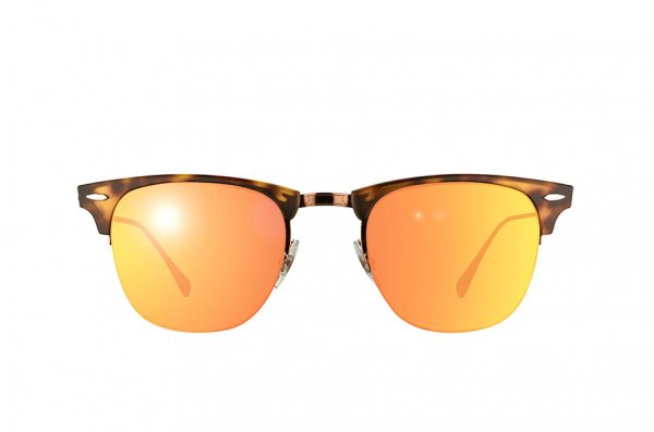   Ray-Ban Clubmaster LightRay RB8056-175-6Q Havana / Light Brown | Orange Mirror