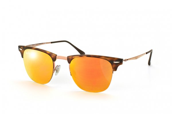   Ray-Ban Clubmaster LightRay RB8056-175-6Q Havana / Light Brown | Orange Mirror