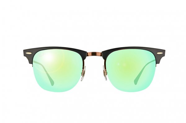   Ray-Ban Clubmaster LightRay RB8056-176-3R Black/ Light Brown | Green Mirror
