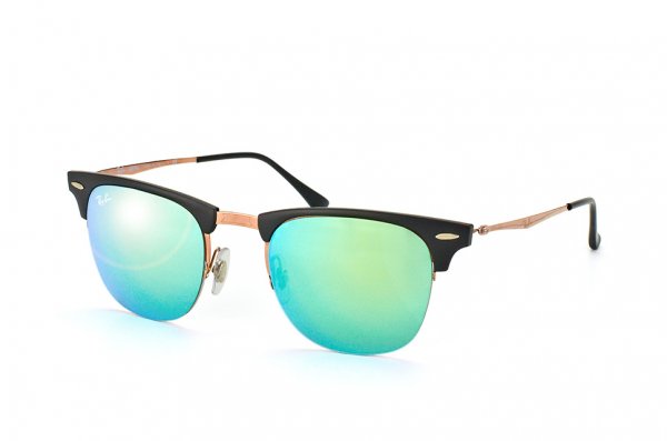   Ray-Ban Clubmaster LightRay RB8056-176-3R Black/ Light Brown | Green Mirror