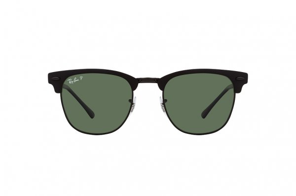   Ray-Ban Clubmaster Metal RB3716-186-58 Matt Black | Green Polarized