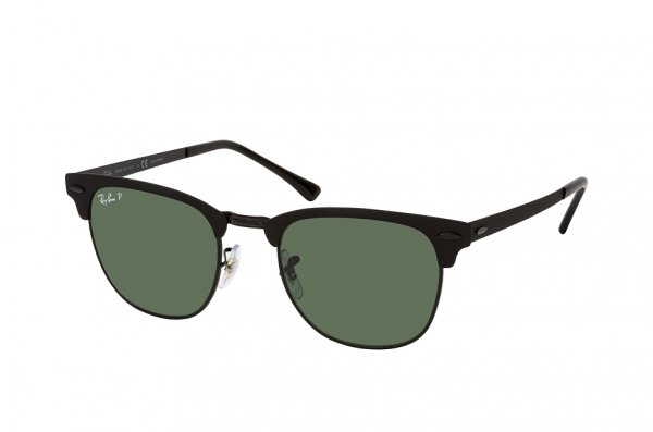  Ray-Ban Clubmaster Metal RB3716-186-58 Matt Black | Green Polarized