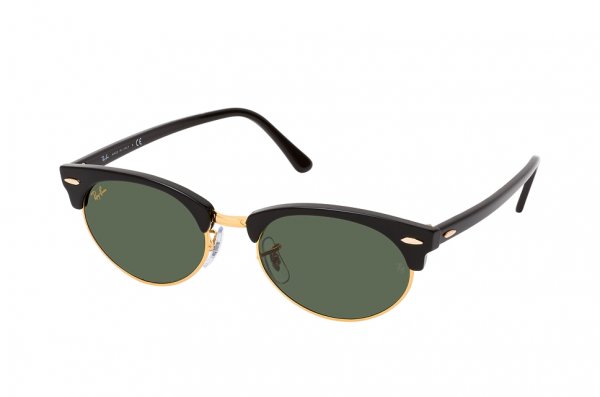   Ray-Ban Clubmaster Oval RB3946-1303-31 Black | Natural Green