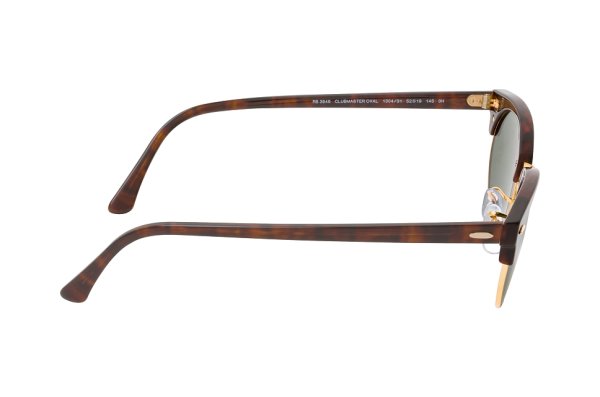   Ray-Ban Clubmaster Oval RB3946-1304-31 Dark Brown | Natural Green