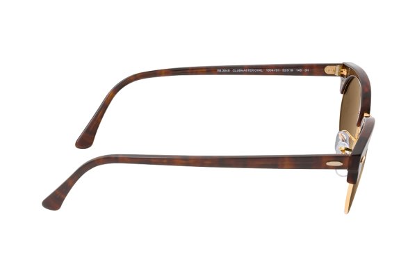   Ray-Ban Clubmaster Oval RB3946-1304-57 Dark Havana | Natural Brown Polarized
