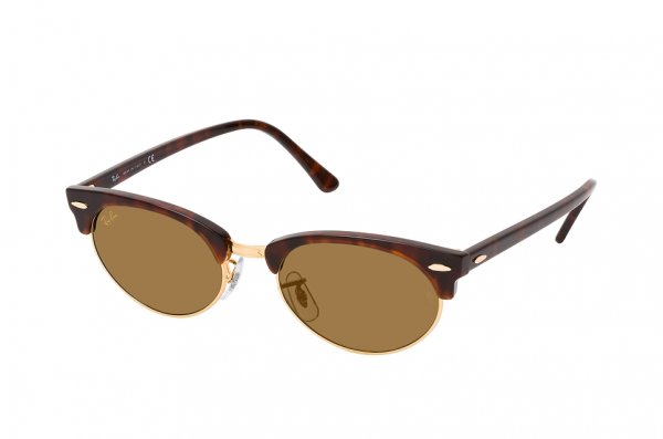   Ray-Ban Clubmaster Oval RB3946-1304-57 Dark Havana | Natural Brown Polarized