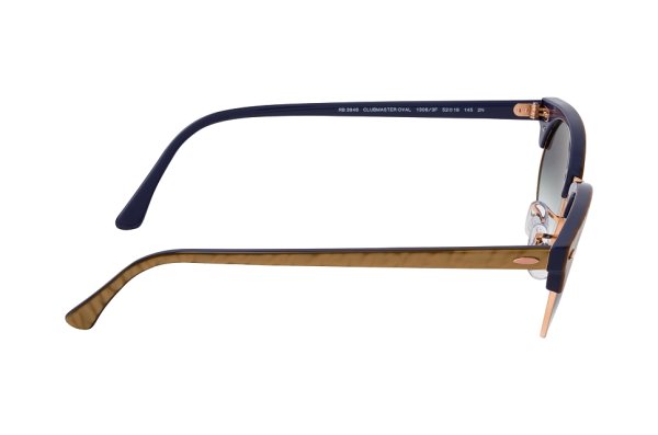   Ray-Ban Clubmaster Oval RB3946-1306-3F Gold | Natural Blue