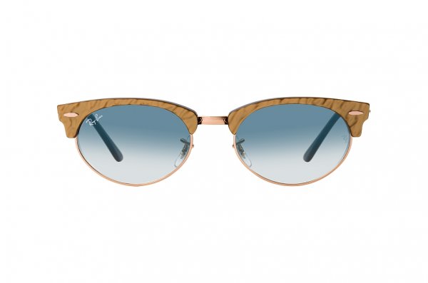   Ray-Ban Clubmaster Oval RB3946-1306-3F Gold | Natural Blue