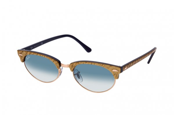   Ray-Ban Clubmaster Oval RB3946-1306-3F Gold | Natural Blue