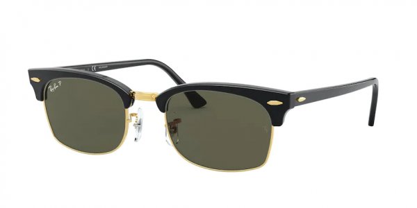   Ray-Ban Clubmaster Square Legend Gold RB3916-1303-58 Black / Arista | Natural Green Polarized