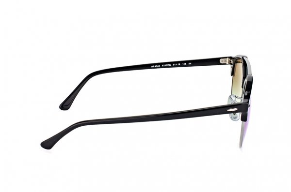   Ray-Ban Clubround Double Bridge RB4346-6250-7Q Black/Silver | Faded Blue