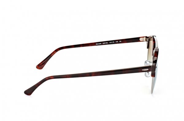   Ray-Ban Clubround Double Bridge RB4346-6251-9J Tortoise/Silver | Faded Green