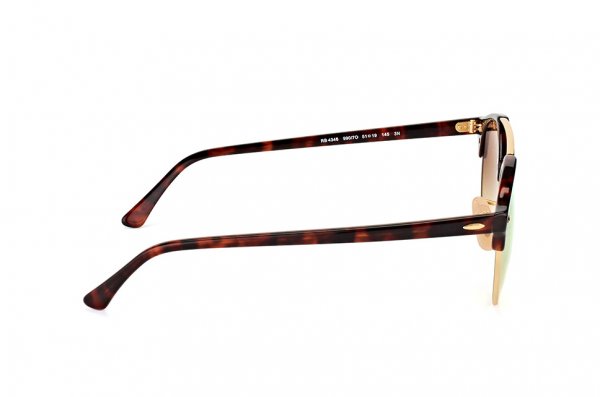   Ray-Ban Clubround Double Bridge RB4346-990-7O Arista/Red tortoise | Mirror Faded Brown
