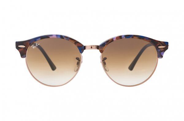   Ray-Ban Clubround Fleck RB4246-1256-51 Black / Blue | Faded Brown