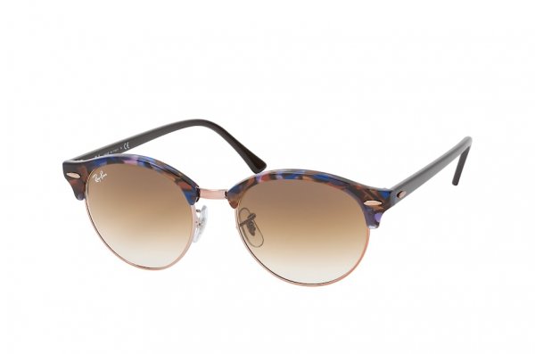   Ray-Ban Clubround Fleck RB4246-1256-51 Black / Blue | Faded Brown