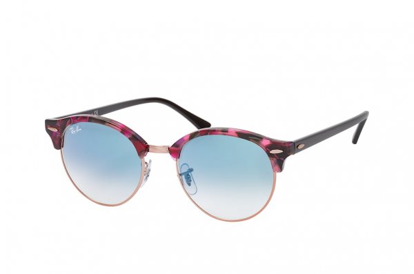   Ray-Ban Clubround Fleck RB4246-1257-3F Black / Brown / Pink | Gradient Light Blue