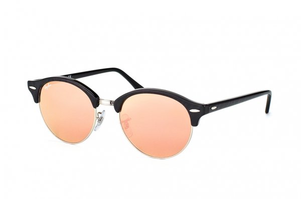   Ray-Ban Clubround RB4246-1197-Z2 Black | Pink Flash Lenses