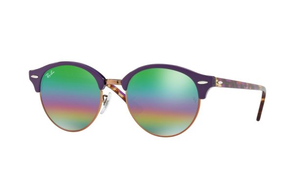   Ray-Ban Clubround RB4246-1221-C3 Violet/Arista | Green Rainbow Mirror